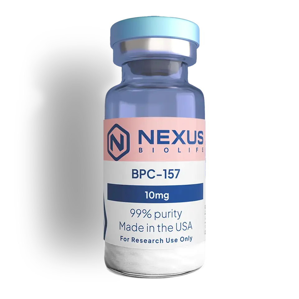 Nexus Bio Life BPC-157 Hero Vial with transparent background